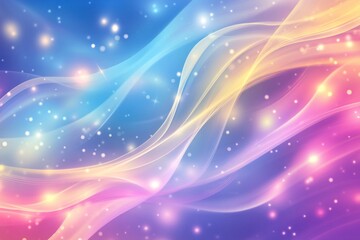 Fototapeta premium Abstract pastel wave background with glowing particles.