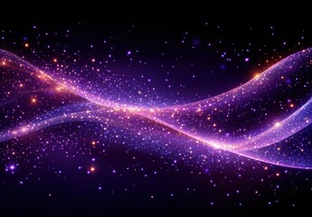 Obraz premium A purple and gold background with a purple line and gold stars