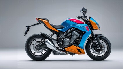 Obraz premium Motocicletta su sfondo omogeneo 