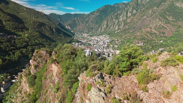 Aerial view of Andorra la Vella, the capital of Andorra