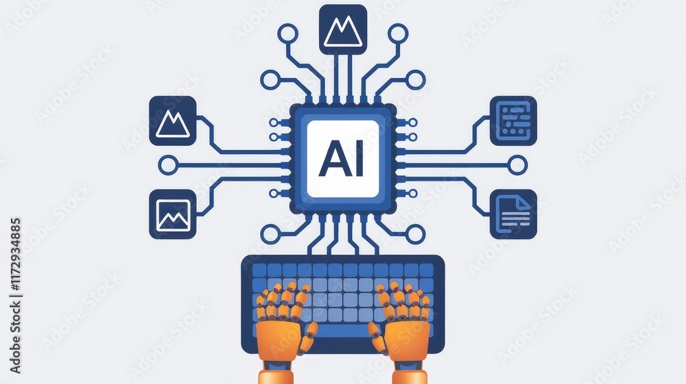 Leinwandbilder AI processes data from various sources like images and documents, displaying its capabilities.