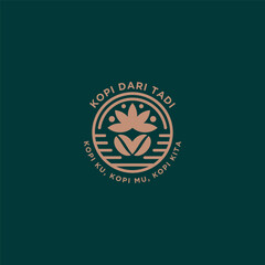 Luxury coffee line art logo