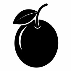 Elegant Black Silhouette of Burdekin Plum - Vector Design