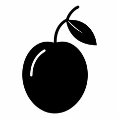 Elegant Black Silhouette of Burdekin Plum - Vector Design