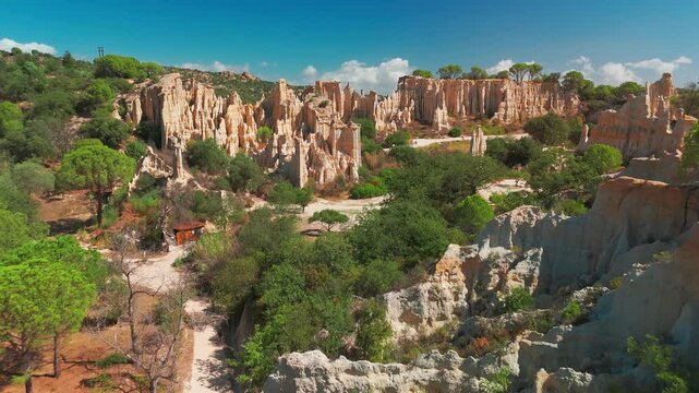 Les Orgues Ille sur Tet, geological site in Pyrenees Orientales, France