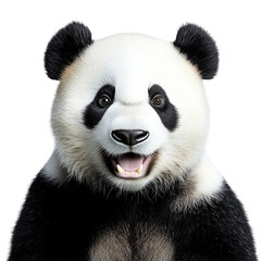 panda bear portrait cute animal wildlife isolated on a white background