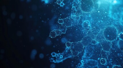 Abstract Blue Particle Cloud Formation Digital Art