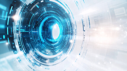 A light-colored technology curve with white and blue accents, set against a light background, creating a futuristic, dynamic, and sleek design.

