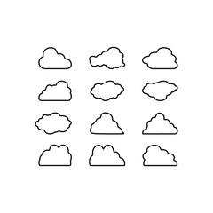 Cloud icon set, vector Cloud symbols for web, mobile. Vector illustration