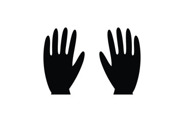 Hand Icon, flat icon sign, isolated on white background iconic vector Illustration. Palm Hand icon, symbol. Stop gesture sign. Human hand vector illustration isolated. Hands symbol collection. 