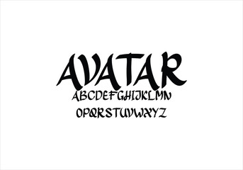 Avatar font for logo and headline. Isolated vector typeset