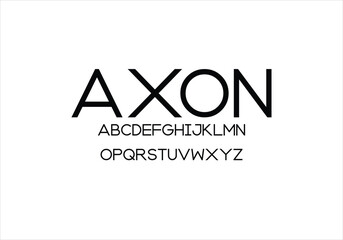 Axon font for logo and headline. Isolated vector typeset