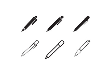 Pen, write icon. Signature pen outline and filled vector sign. linear and full pictogram. Symbol, logo illustration. Different style icons set
