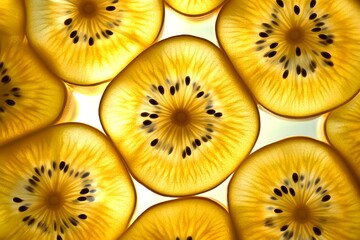 Golden Kiwi Slices, Vibrant Fruit