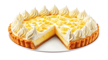 lemon chiffon pie isolated on white transparent background