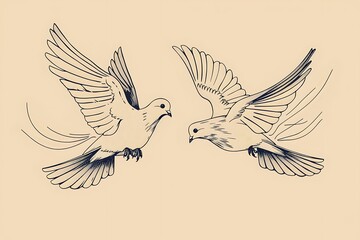 Obraz premium doves in flight