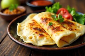 Quesadillas sosteniendo un cuadro de Oaxaca Blanco, comida casera, restaurante, quesadillas