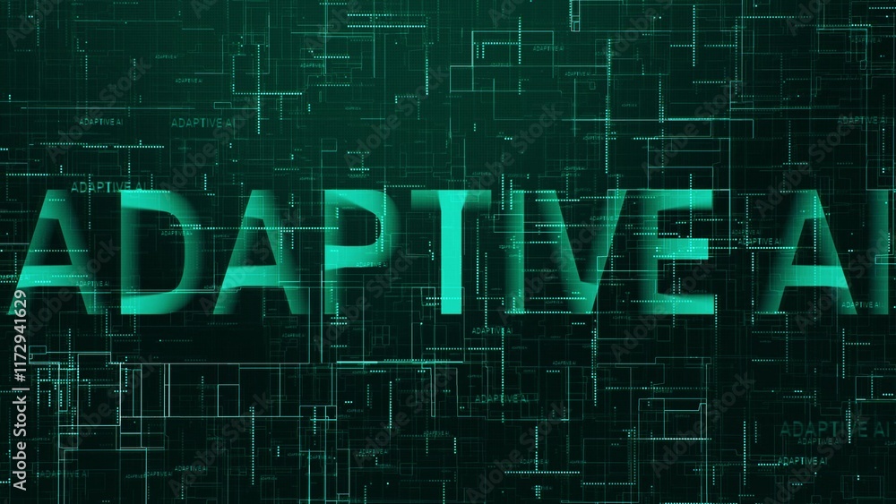 Poster adaptive ai text technology data line cyan