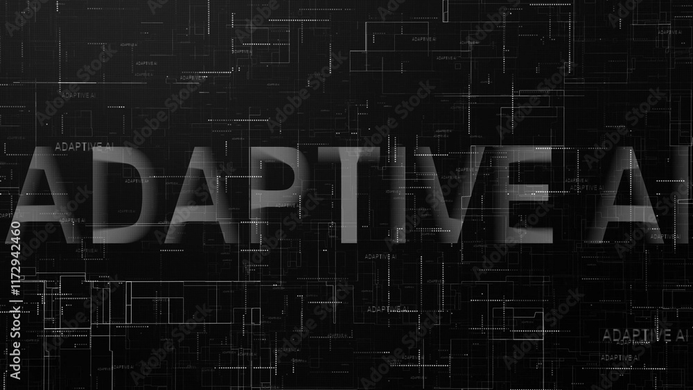 Poster adaptive ai text technology data line white color