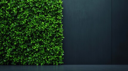 Lush green wall with dark background for modern decor