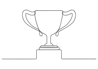Continuous One-Line Drawing of an Award Trophy - Minimalist Achievement Art