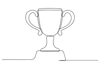 Continuous One-Line Drawing of an Award Trophy - Minimalist Achievement Art