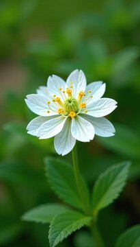 White lace flower Orlaya grandiflora in garden, , perennial flowers, flowers in bloom