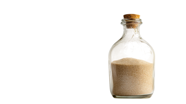 Aesthetic Decorative Glass Bottle Filled with Colorful Sand Perfect for Home Decor and Creative Projects.