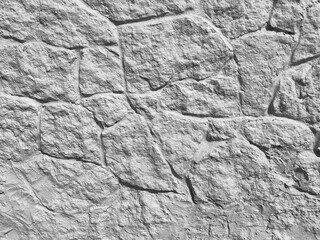 White old plaster imitation masonry.