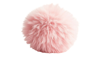 A Small Fluffy Pom-Pom in Pastel Pink on a White Background Perfect for Craft Projects and Cute Designs.