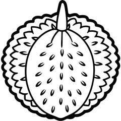 Jackfruit line art vector
