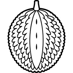 Jackfruit line art vector