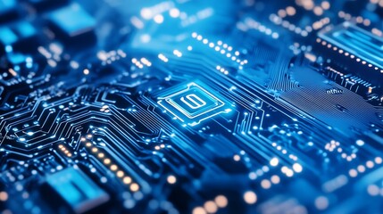 Close-up of a circuit board showcasing intricate electronic components and connections.