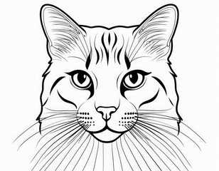 Obraz premium Majestic feline with striking features and expressive eyes ready to capture hearts with its charm and grace in a minimalist black and white style