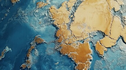 A detailed topographic map of a geographical region, highlighting land and water features.