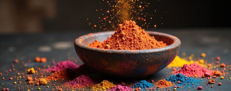 Olla de barro cubierta con capas de aceite y pigmentos coloridos, pintura, capas