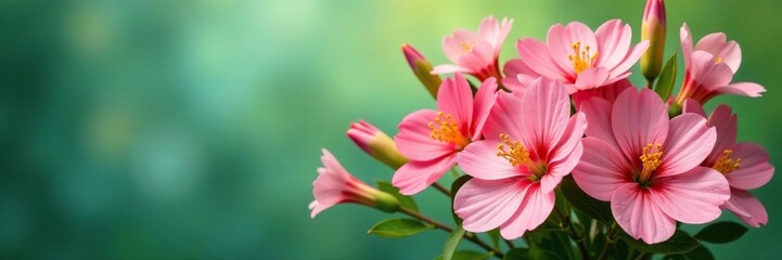 Pastel flowers in pink and red hues bursting from a greenery bunch, flower bunch, flowers, greenery