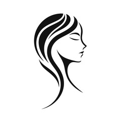 Elegant Silhouette Profile. Clipart image