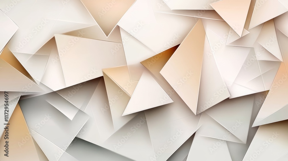 Poster abstract geometric shapes in soft tones create a modern, textured background.