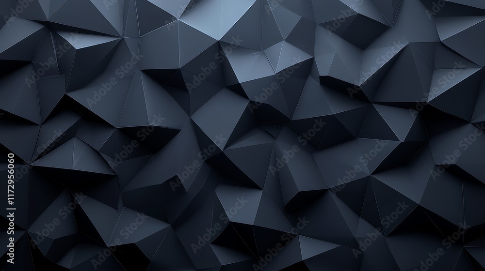 Poster a textured dark geometric background featuring angular shapes and facets.
