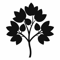 Serviceberry Tree Silhouette Vector Art