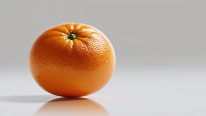 Close-up of a single, vibrant orange, showcasing its textured peel.