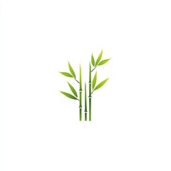 Fototapeta premium Simple Illustration of Three Green Bamboo Plants
