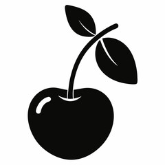 Sour Cherry Silhouette Elegant Vector Design