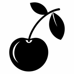 Sour Cherry Silhouette Elegant Vector Design