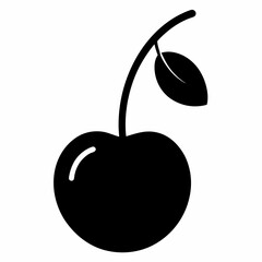 Sour Cherry Silhouette Elegant Vector Design