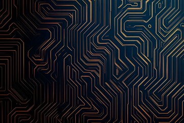 Abstract close-up of a glowing blue digital circuit board, showcasing intricate connections and technological design on a black background.
