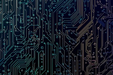 Abstract close-up of a glowing blue digital circuit board, showcasing intricate connections and technological design on a black background.
