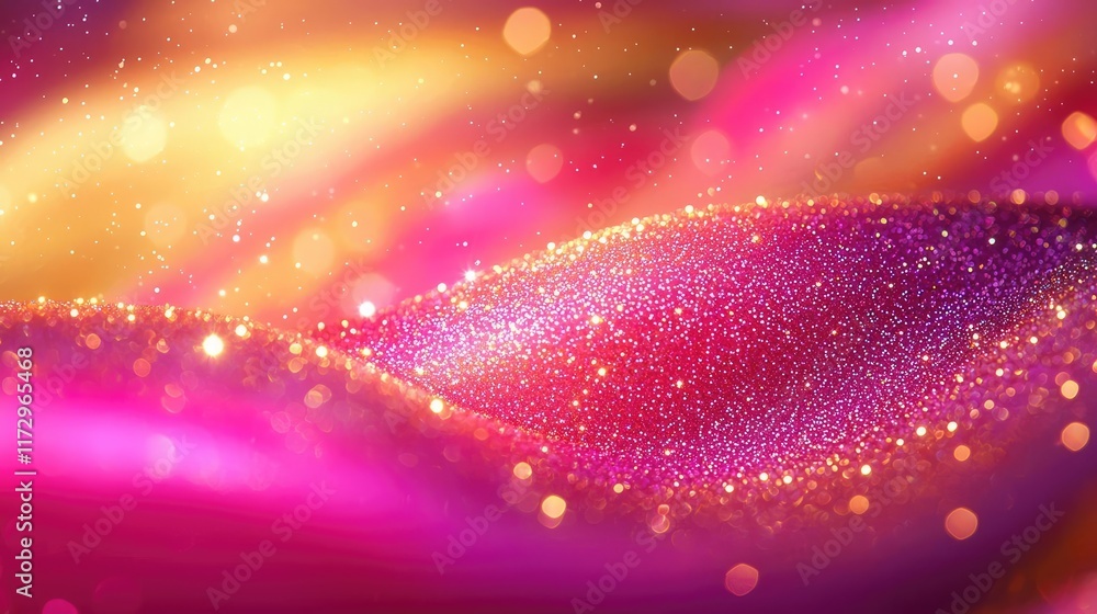 Poster glitter abstract background concept. a vibrant wave of colors creating a dreamy, sparkling abstract 