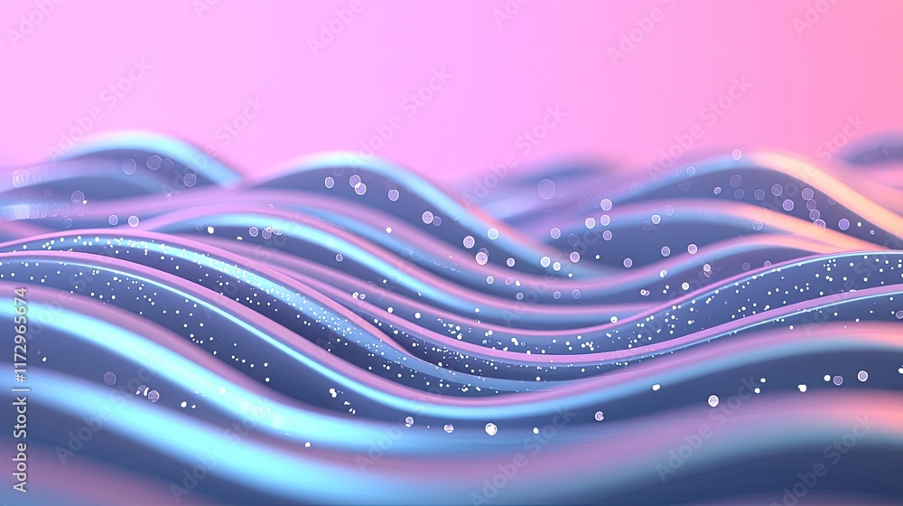 Poster glitter abstract background concept. a mesmerizing view of colorful waves undulating in a serene, ab